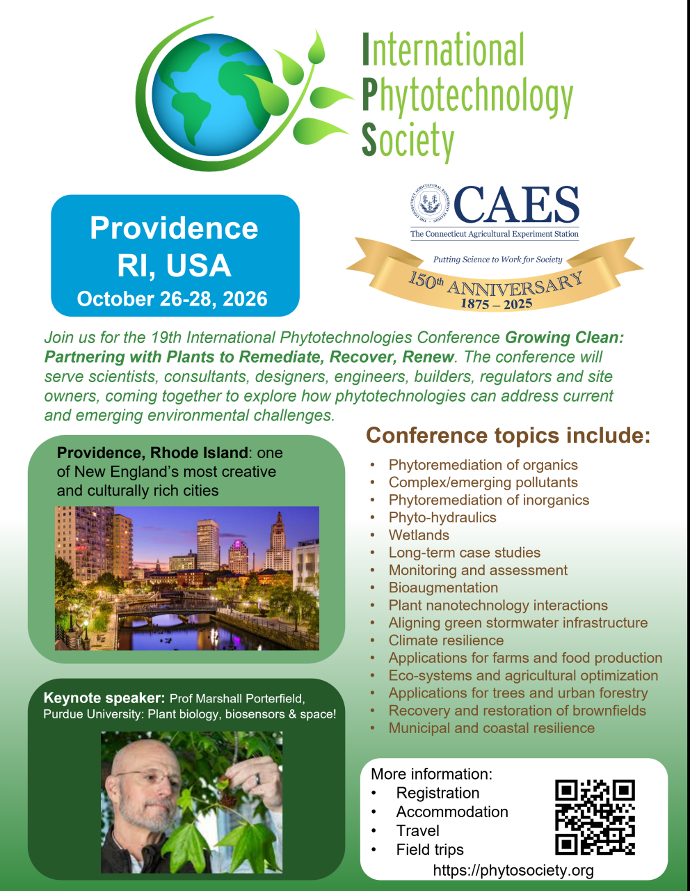Announcing our 2026 International Phytotechnologies Conference !
